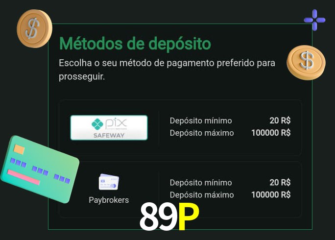 O cassino 89P oferece uma grande variedade de métodos de pagamento